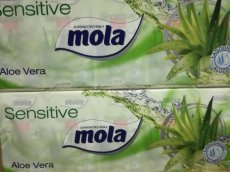 Mola hygienické kapesníčky 3-vrstvé Sensitive Aloe Vera 10x10ks prodej po 1ks