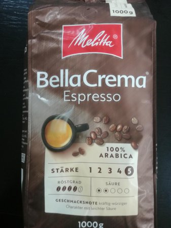 Melitta Bella Crema Espresso zrnková káva 1 kg